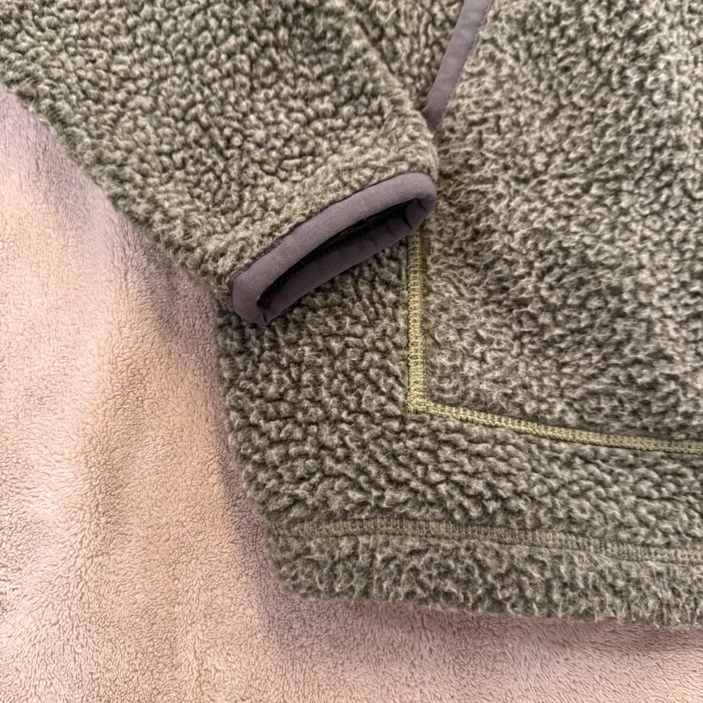 Carhartt OJ4991-W Sherpa Fleece Snap Pullover Sage Green Relaxed Fit Hiking Sz M